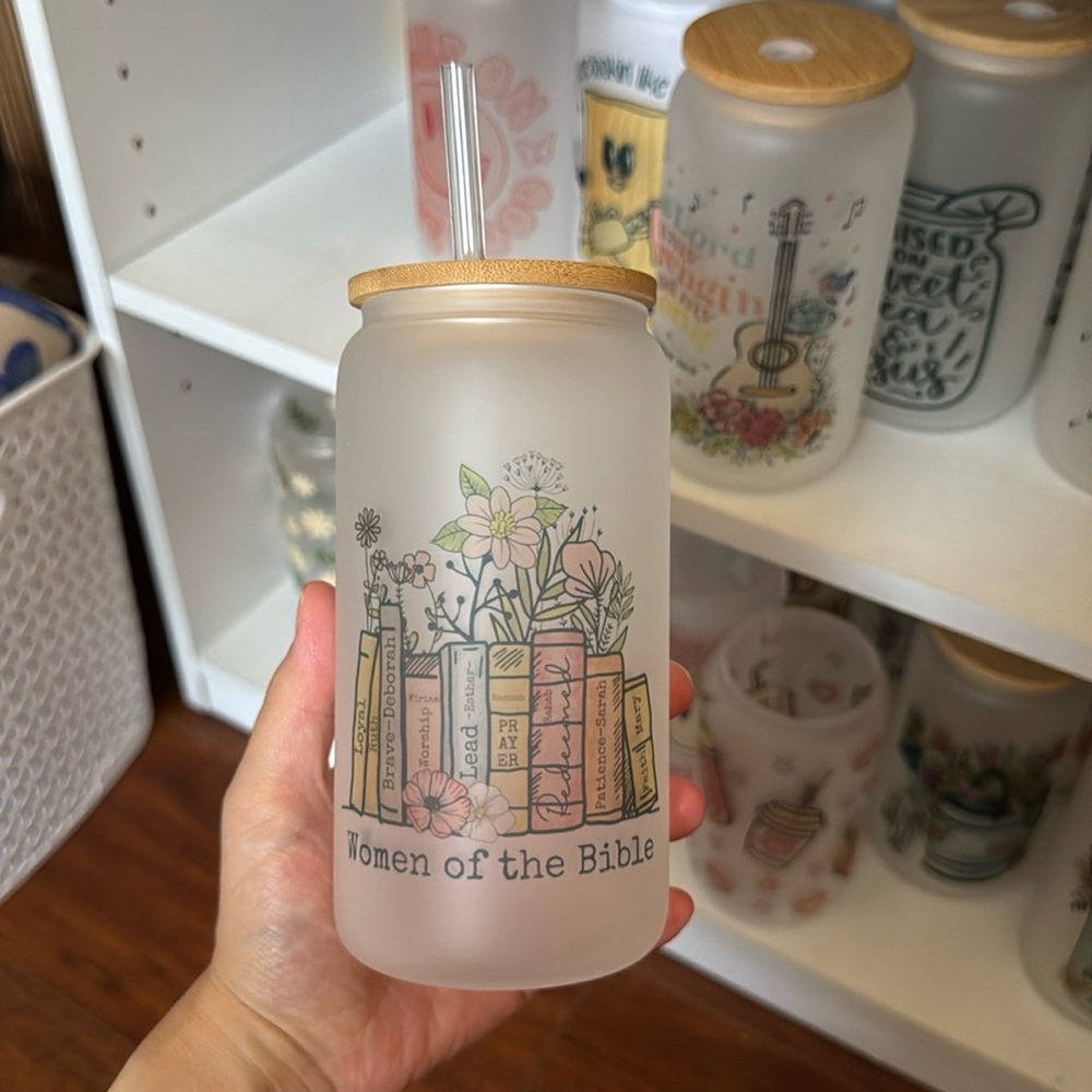 Women Of The Bible Can Glass Cup